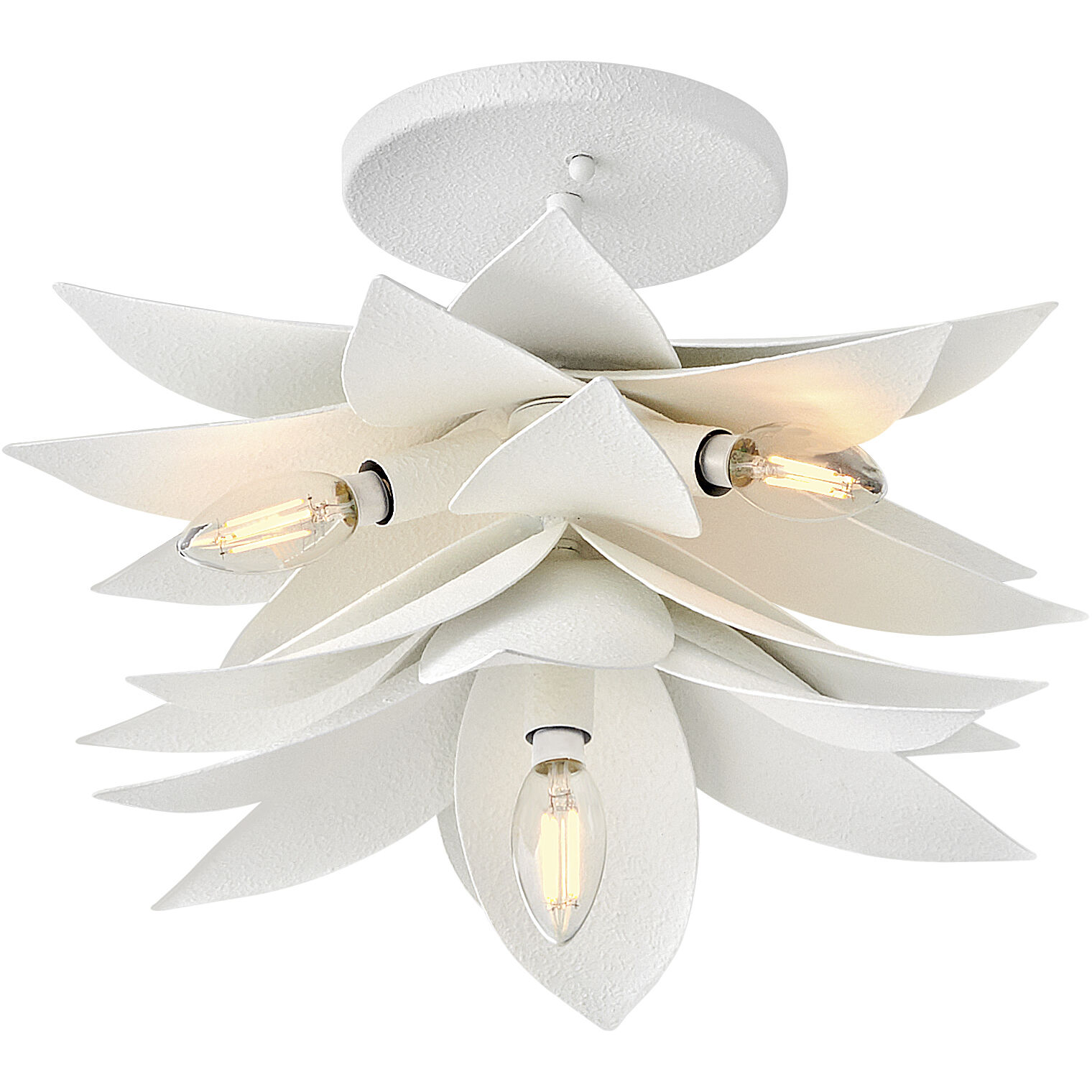 Agave LED 16 inch Textured Plaster Pendant Ceiling Light, Semi-Flush Mount