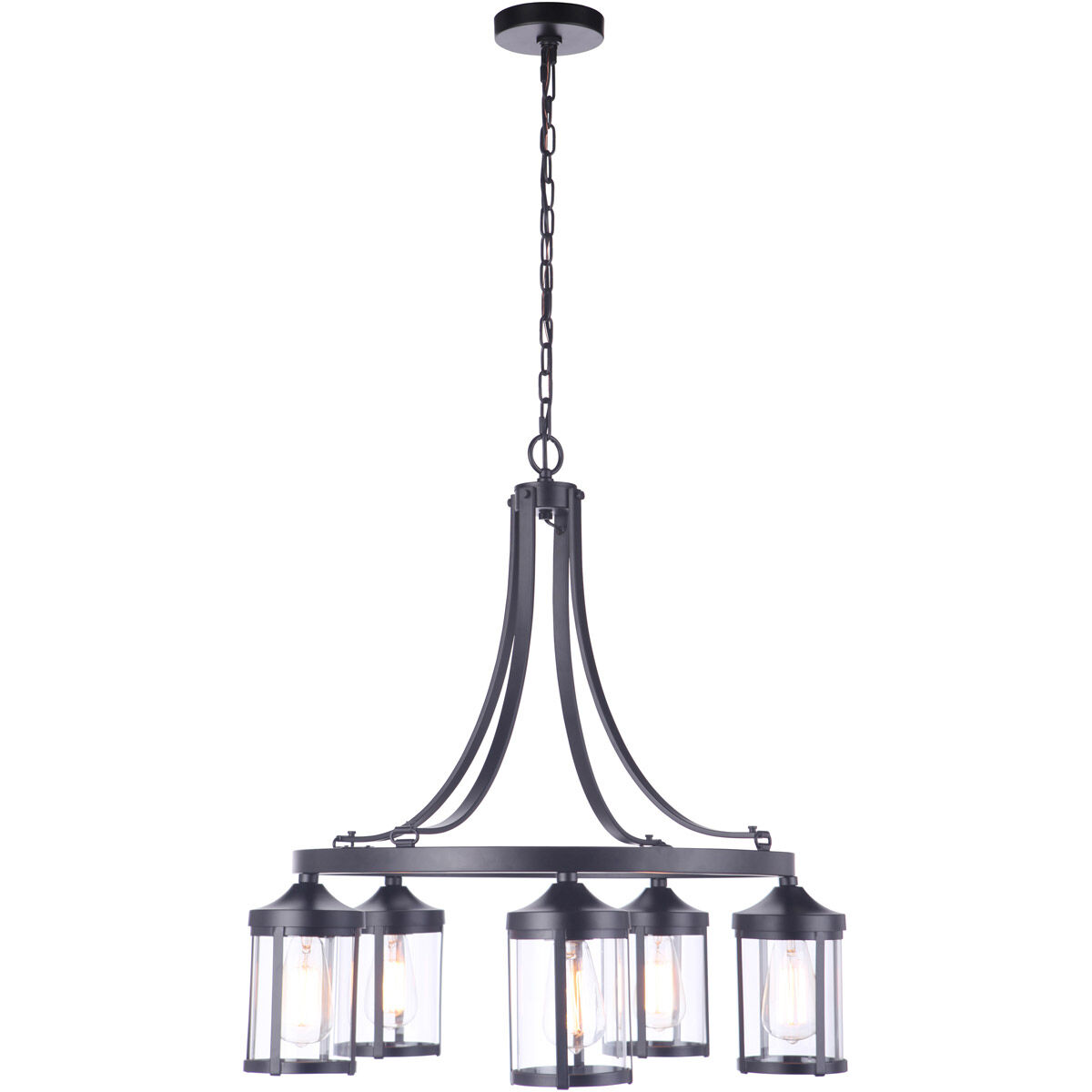 Elliot 5 Light 27 inch Flat Black Chandelier Ceiling Light