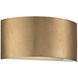 Vermeil Wall Sconce Wall Light in 11in., Gold Leaf