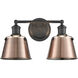 Holgate 2 Light 15 inch Copper with Matte Black Vanity Light Wall Light