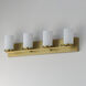 Lateral 4 Light 30 inch Satin Brass Bath Vanity Wall Light in Satin White