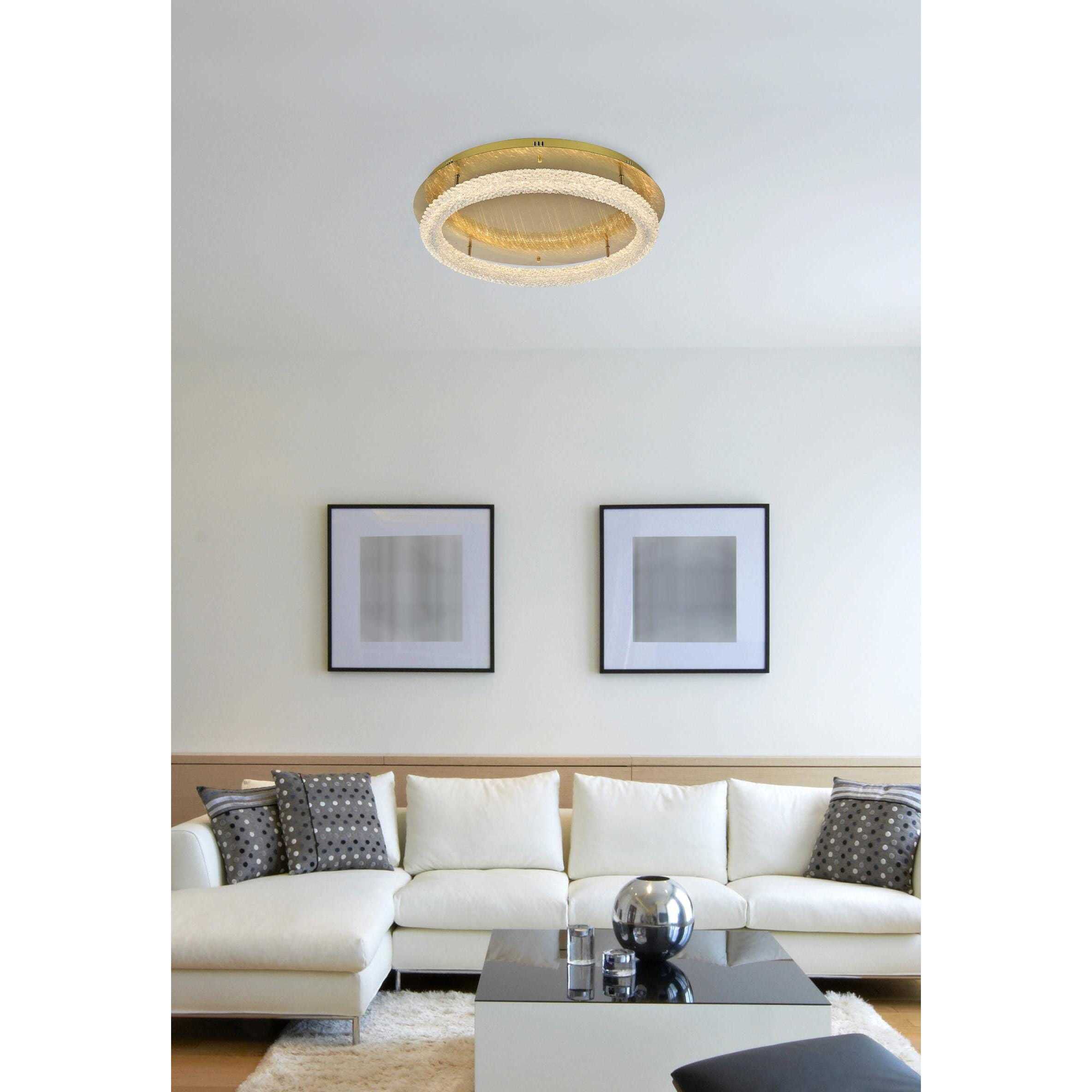 Bowen 1 Light 29.5 inch Satin Gold Flush Mount Ceiling Light