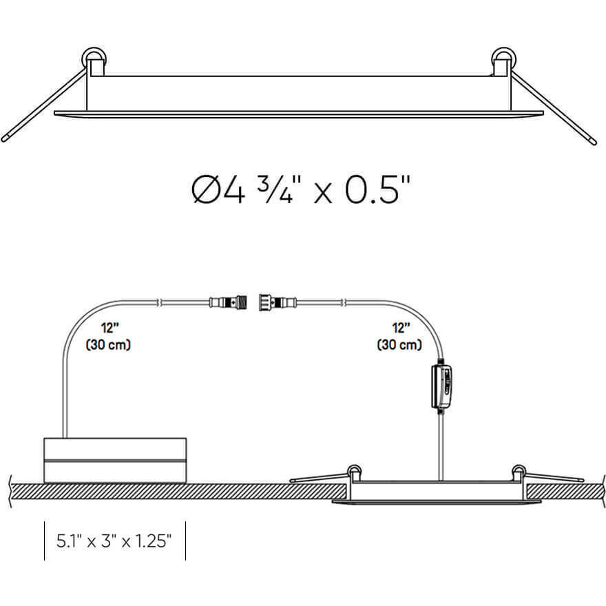 Excel White Slim panel in Color Temperature Changing, Recessed
