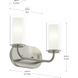 Mack 2 Light 12.75 inch Brushed Nickel Vanity Light Wall Light