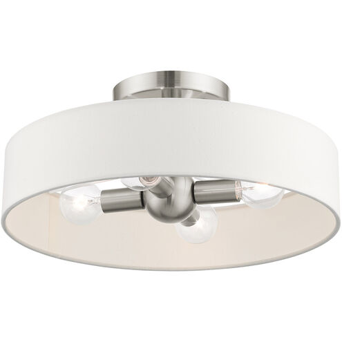 Venlo 4 Light 14 inch Brushed Nickel Semi Flush Ceiling Light