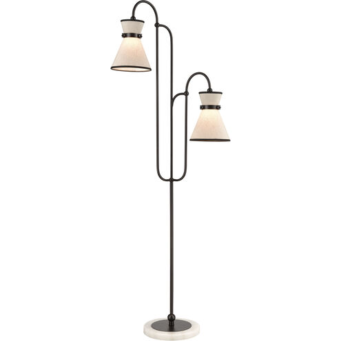 Emsworth 63 inch 60 watt Matte Black with White Floor Lamp Portable Light
