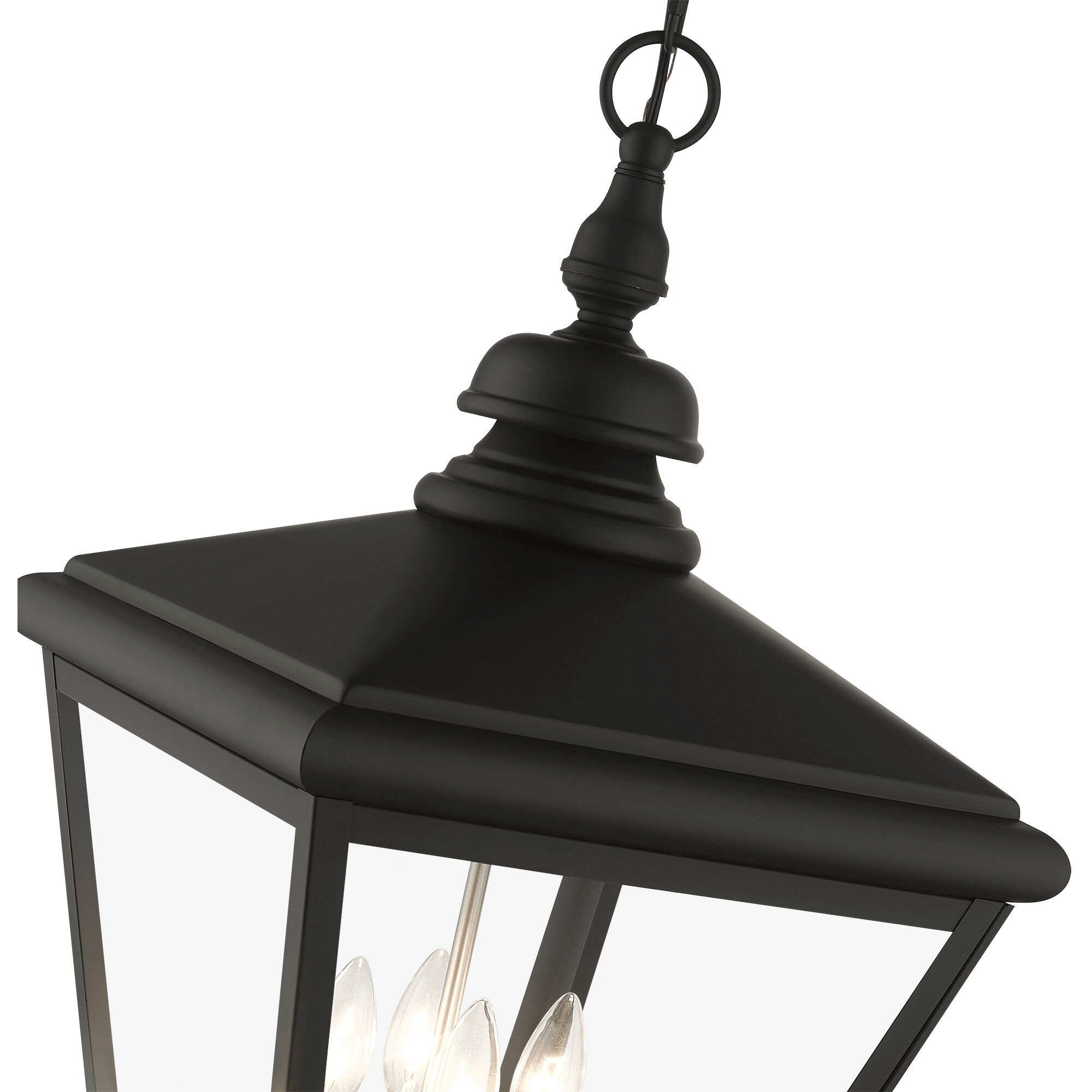 Adams 4 Light 14.25 inch Black with Brushed Nickel Finish