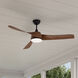 Hammerlin 60 inch Matte Black with Walnut Blades Indoor Ceiling Fan