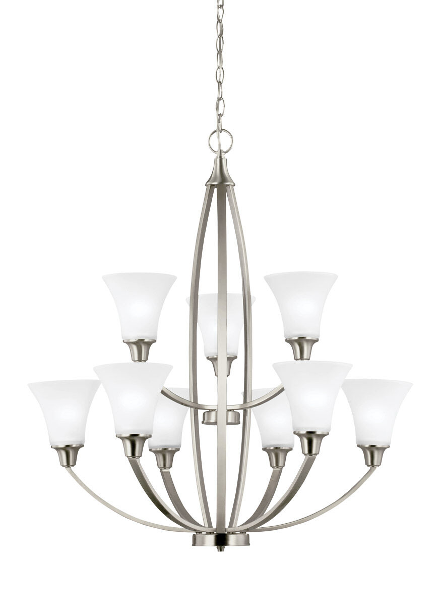 Metcalf 9 Light 31 inch Brushed Nickel Chandelier Ceiling Light