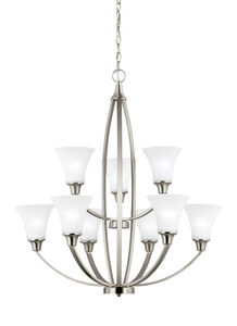 Metcalf 9 Light 31 inch Brushed Nickel Chandelier Ceiling Light