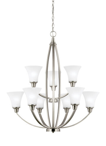 Metcalf 9 Light 31 inch Brushed Nickel Chandelier Ceiling Light