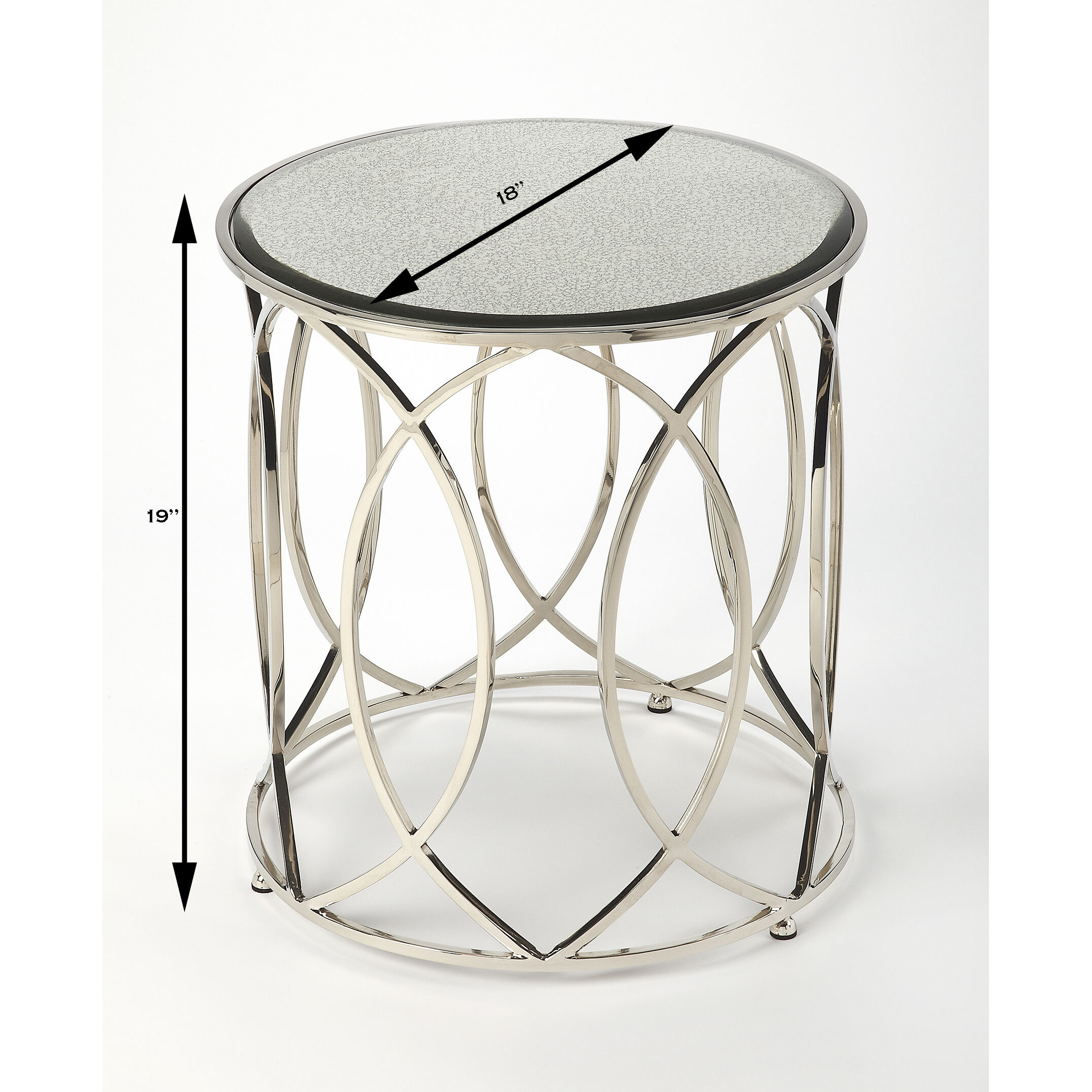 Desiree Mirror & Nickel 19 X 18 inch Metalworks Accent Table