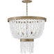 Dune LED 25 inch Burnished Gold Chandelier Ceiling Light in Soft White Sea Glass