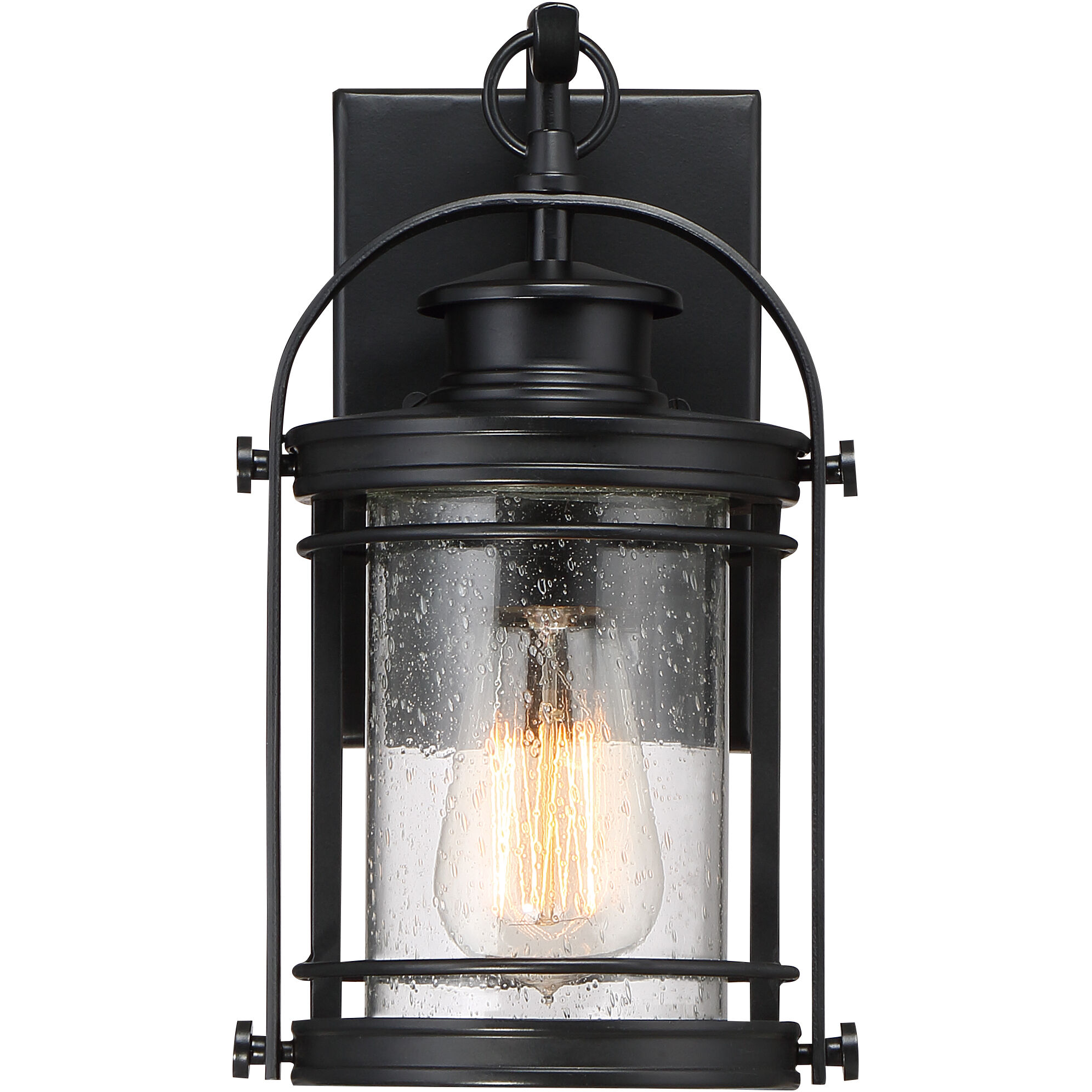 Booker 1 Light 12 inch Mystic Black Wall Lantern