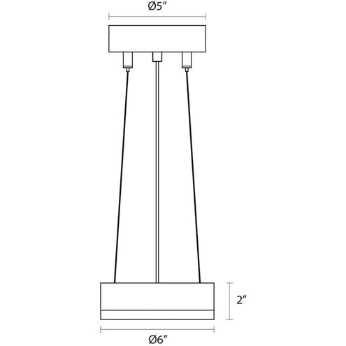 Corona LED 6 inch Bright Satin Aluminum Pendant Ceiling Light