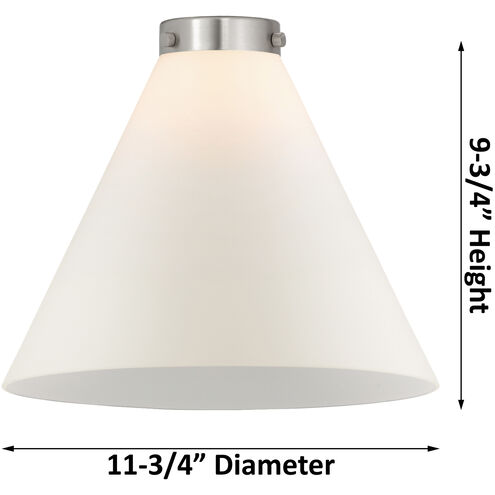 Ballston X-Large Cone 1 Light 8 inch White and Polished Chrome Mini Pendant Ceiling Light in Seedy Glass