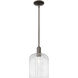 Arcadia Bridal Veil 1 Light 8 inch Oil Rubbed Bronze Mini Pendant Ceiling Light in Clear