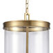 Mendoza 4 Light 12.75 inch Brushed Gold Pendant Ceiling Light