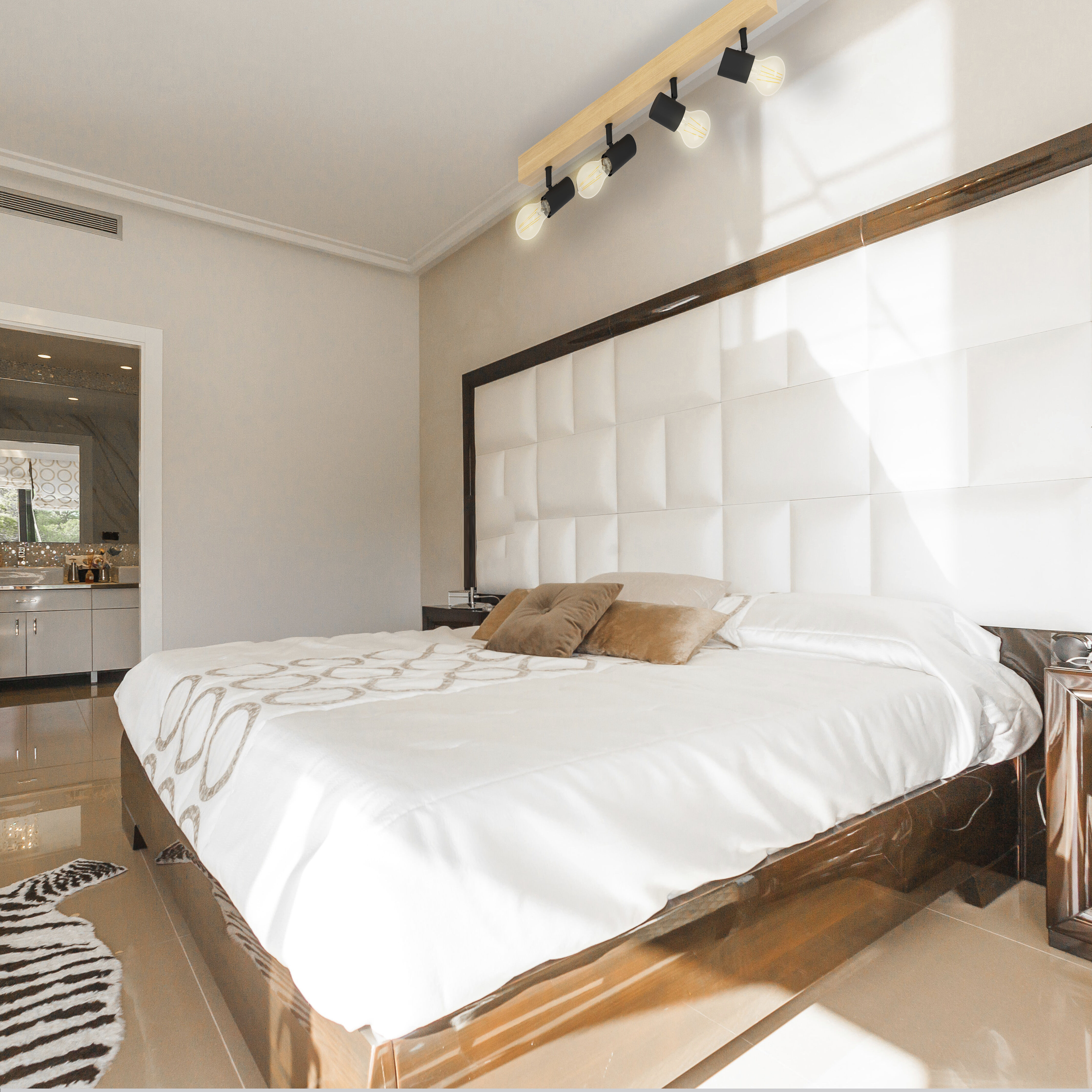 Kingswood 4 Light 120 Brown and Black Track Light Ceiling Light