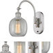 Ballston Belfast LED 6 inch Brushed Satin Nickel Sconce Wall Light in Clear Crackle Glass