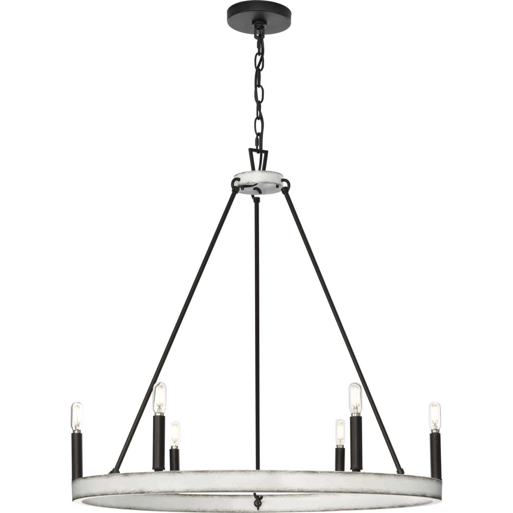 Galloway 6 Light 30 inch Matte Black Chandelier Ceiling Light