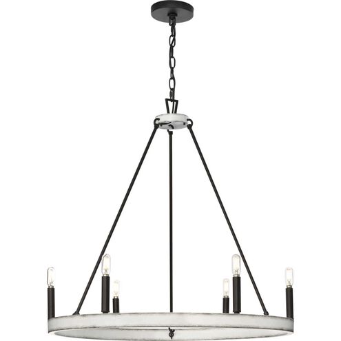 Galloway 6 Light 30 inch Matte Black Chandelier Ceiling Light