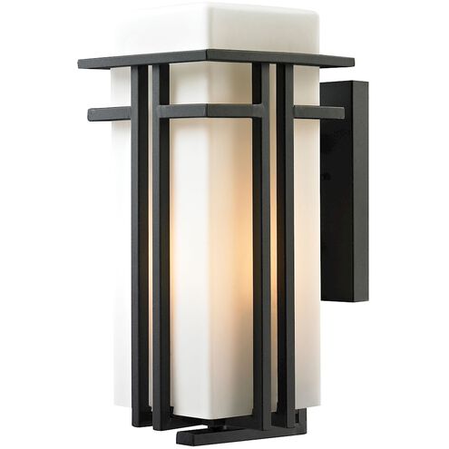 Croftwell 1 Light 17 inch Textured Matte Black Outdoor Wall Sconce in Incandescent