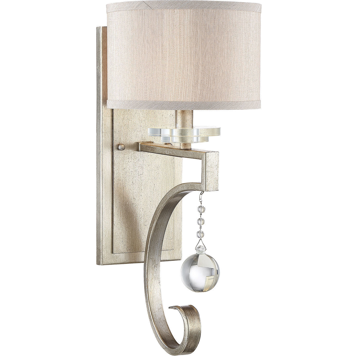 Rosendal 1 Light 7.5 inch Silver Sparkle Wall Sconce Wall Light, Essentials