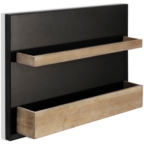 Ebony & Pine 28 inch Black Wall Shelves