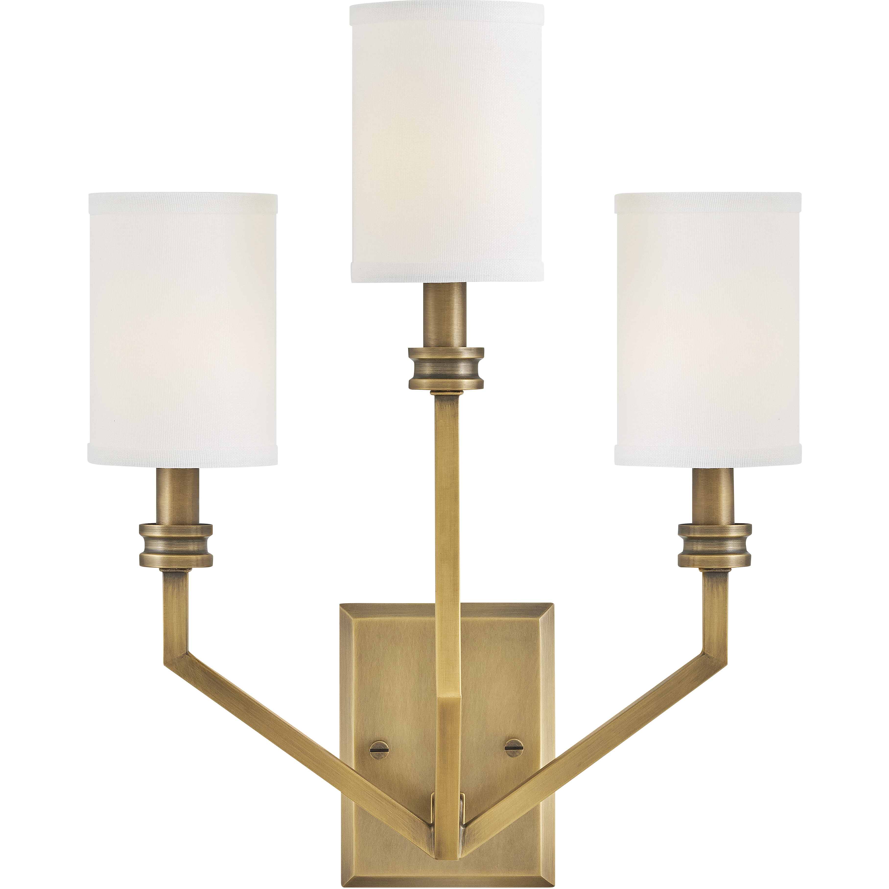 Moore 3 Light 15 inch Heritage Brass Interior Wall Mount Wall Light