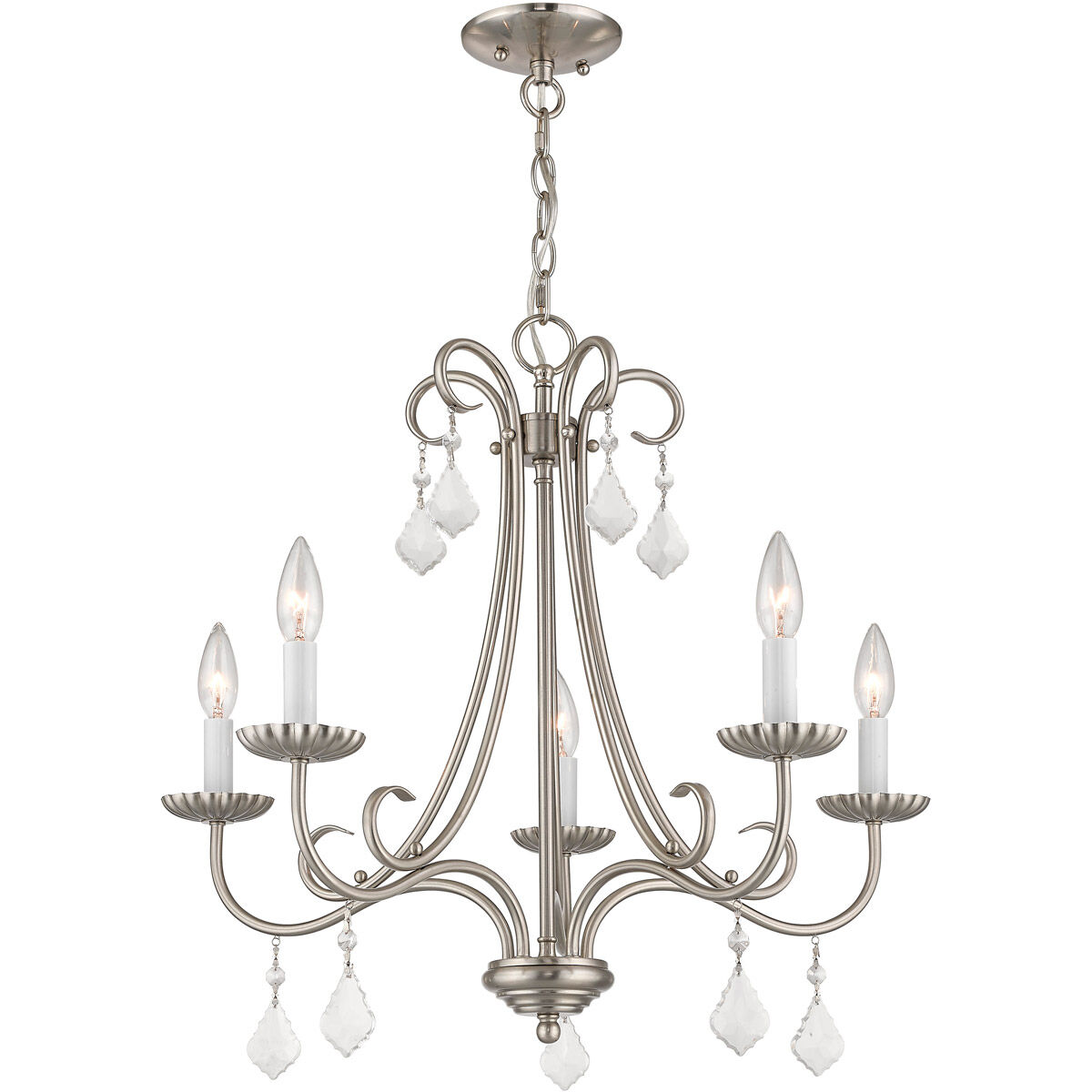 Daphne 5 Light 25 inch Brushed Nickel Chandelier Ceiling Light