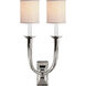 French Deco Horn 2 Light 12.25 inch Wall Sconce
