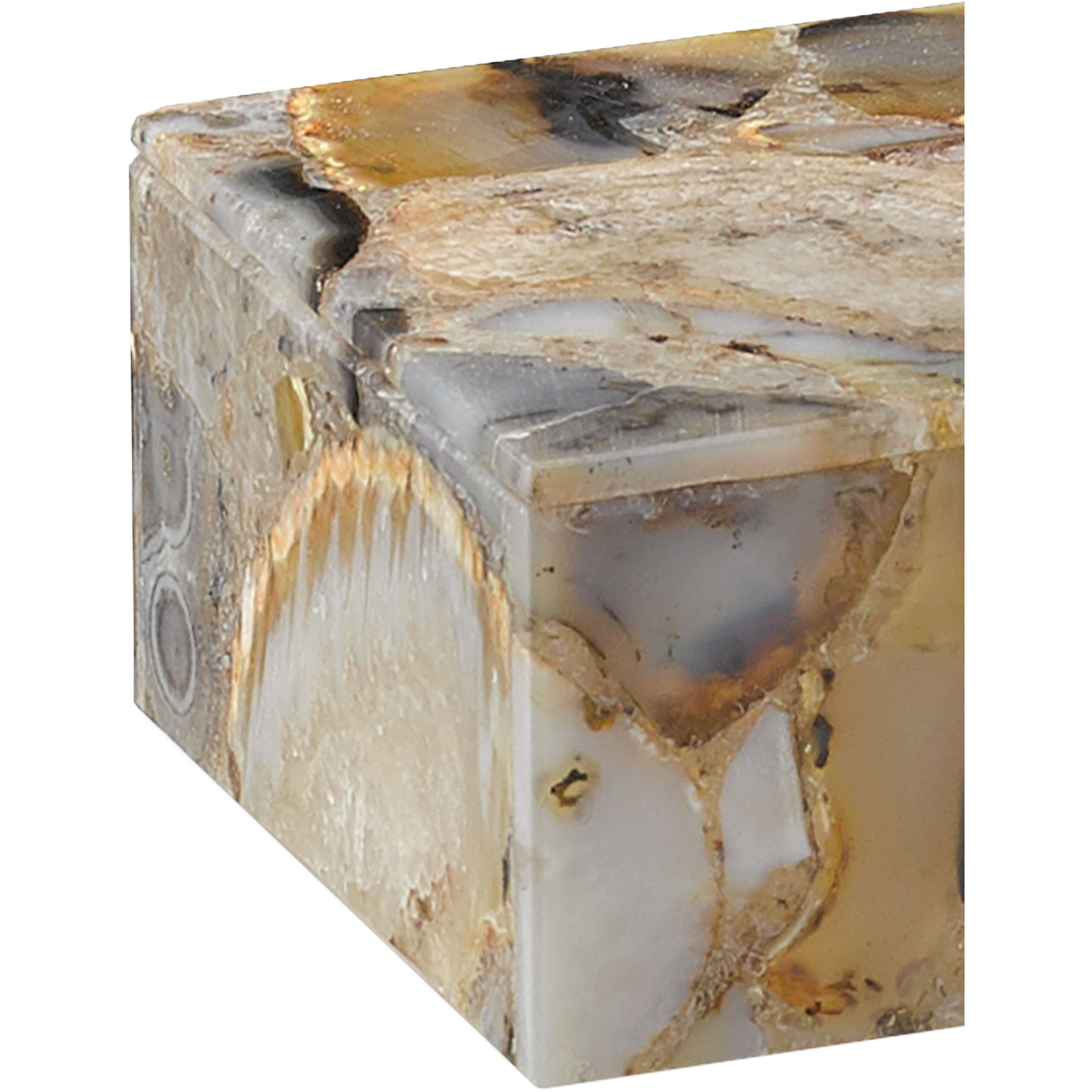 Malaga 7 inch Black Agate Box, Large
