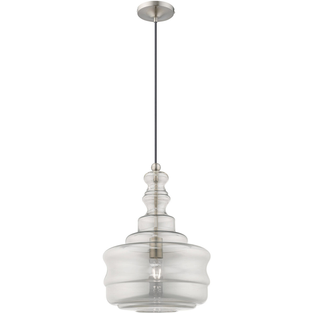 Art Glass 1 Light 13 inch Brushed Nickel Mini Pendant Ceiling Light