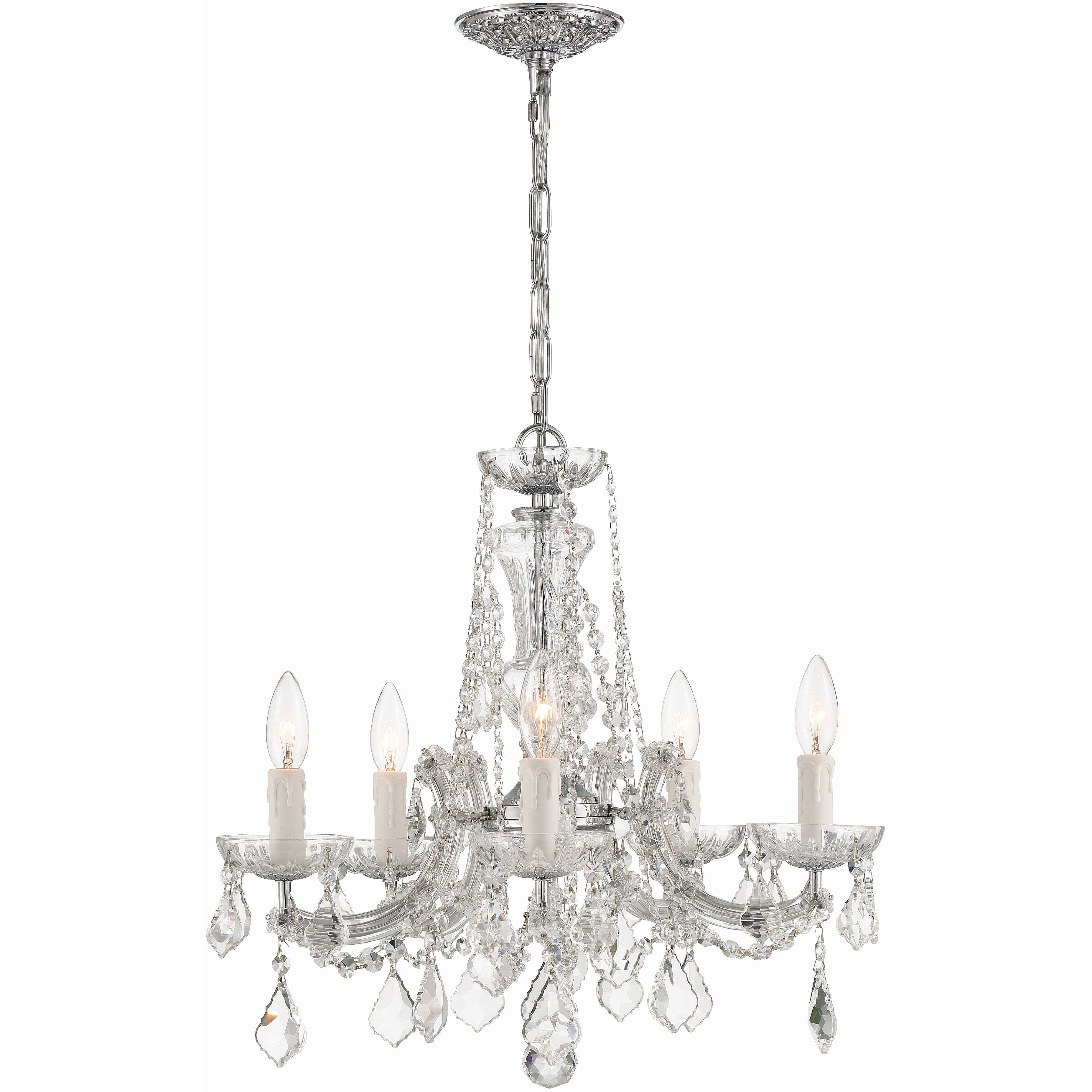 Maria Theresa 5 Light 20 inch Polished Chrome Chandelier Ceiling Light in Clear Spectra