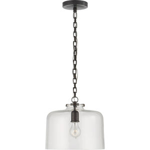 Thomas O'Brien Katie5 1 Light 12 inch Bronze Dome Pendant Ceiling Light in Clear Glass