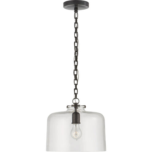 Thomas O'Brien Katie5 1 Light 12 inch Bronze Dome Pendant Ceiling Light in Clear Glass