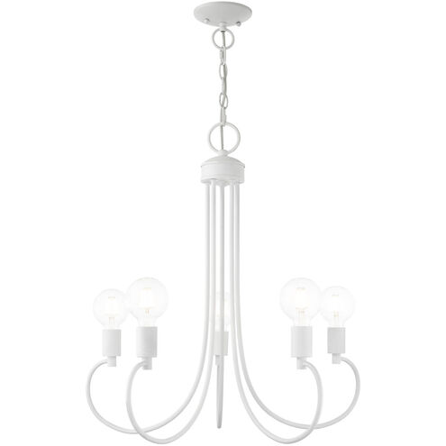 Bari 5 Light 25 inch White Chandelier Ceiling Light