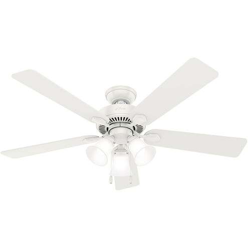 Swanson 52 inch Fresh White with Fresh White/Natural Wood Blades Ceiling Fan