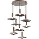 Cumulus LED 37 inch Burnished Bronze with Black Metal Multi-Pendant Ceiling Light