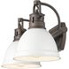 Yep Duncan Vanity Wall Light in Rubbed Bronze, Matte White