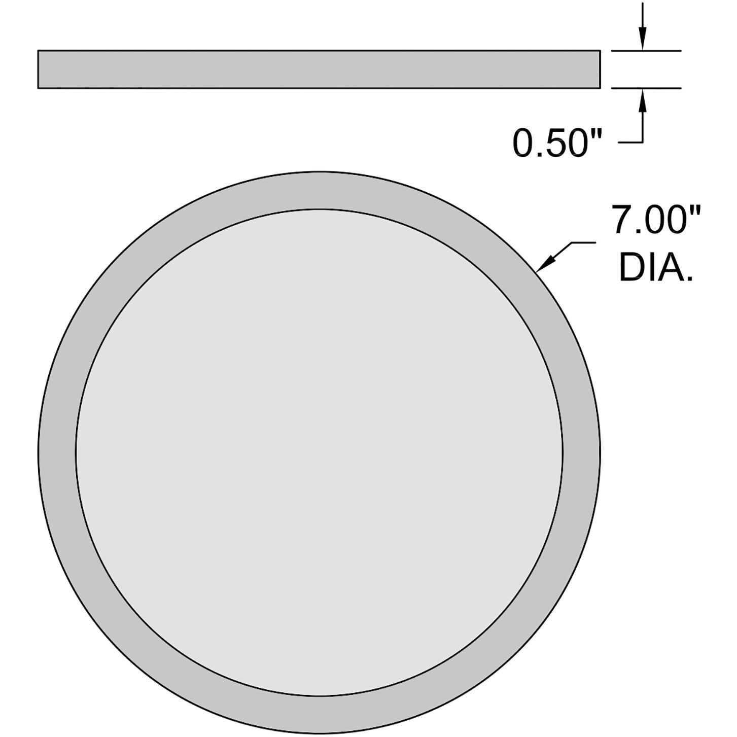 Slim LED 7 inch Black and White Flush Mount Ceiling Light