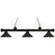 Riviera 3 Light 57 inch Bronze Billiard Ceiling Light in 12.25, Dark Green Steel
