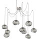 Nova 9 Light 19 inch Metallic Beige Silver Swag Multi-Pendant Ceiling Light in Smoke