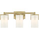 Froselle 3 Light 22 inch Vintage Brass Bathroom Vanity Light Wall Light