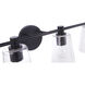 Emilio 5 Light 42 inch Flat Black Vanity Light Wall Light
