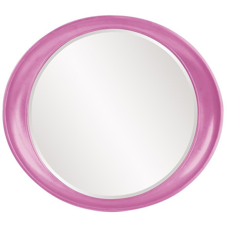 Ellipse 39 X 35 inch Glossy Hot Pink Wall Mirror