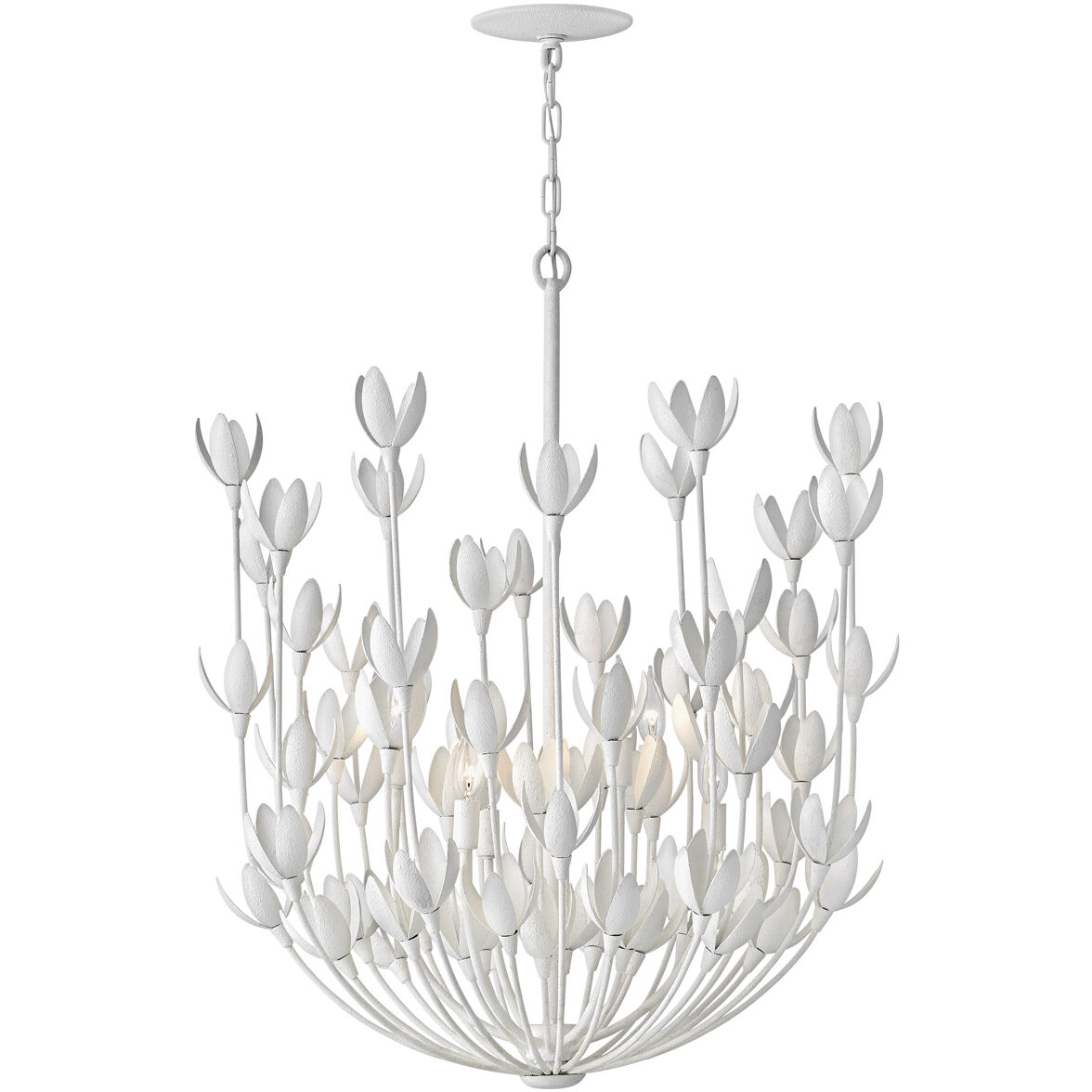 Lisa McDennon Flora 6 Light 26.25 inch Textured Plaster Indoor Chandelier Ceiling Light