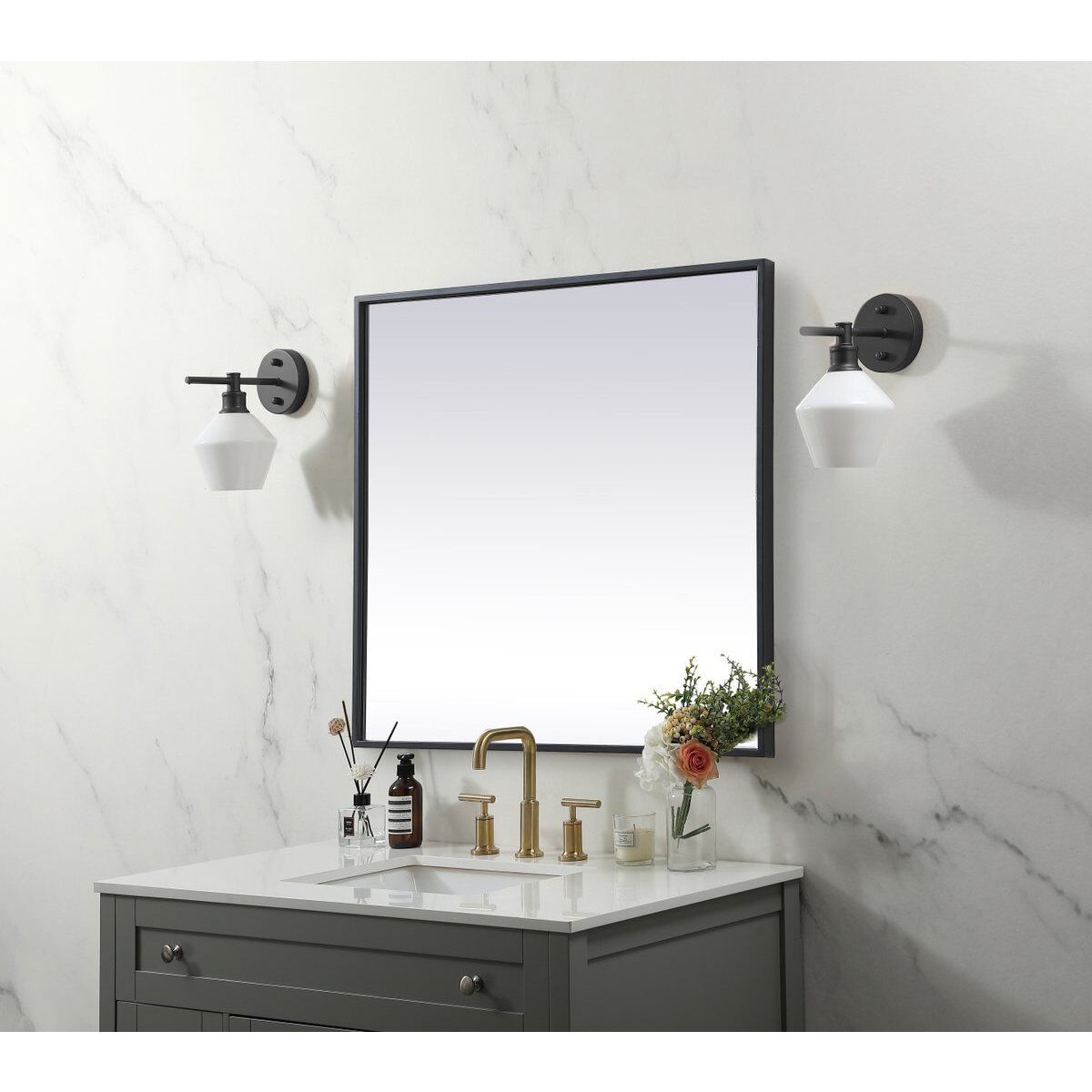 Eternity 24 X 24 inch Black Vanity Mirror