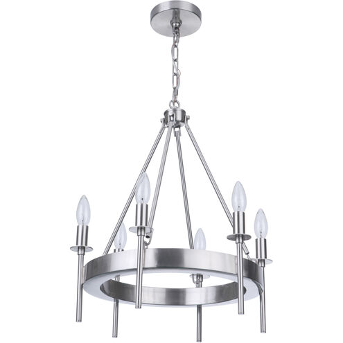 Larrson 6 Light 18 inch Brushed Polished Nickel Chandelier Ceiling Light
